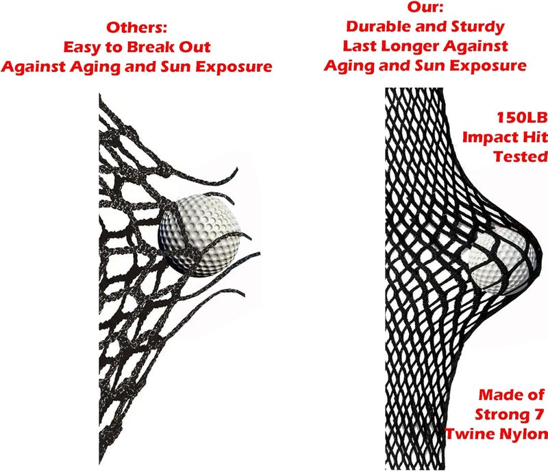 Mcage 10ft,15ft & 20ft Multi-Sports Netting in/Outdoor All Season Frequent Use Golf Hitting Practice Net with Around Finished Seam Durable Strong 150 LB Tested Nylon Mesh Net 1-Inch Mesh Holes - Image 4